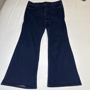 Ann Taylor Slim Boot Curvy Fit Jeans High Rise Dark Blue Wash Denim Womens Sz 18